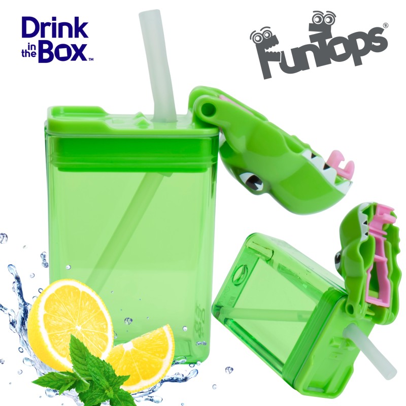 Bidon ze słomką dla dzieci Fun Tops T-Rex DRINK IN THE BOX