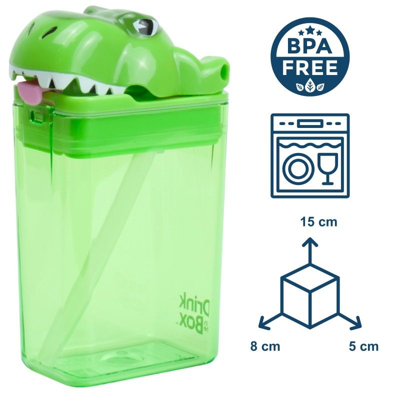 Bidon ze słomką dla dzieci Fun Tops T-Rex DRINK IN THE BOX