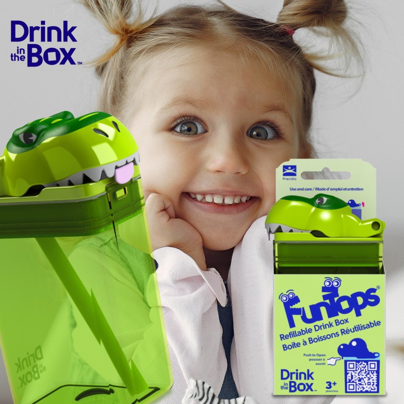 Bidon ze słomką dla dzieci Fun Tops T-Rex DRINK IN THE BOX