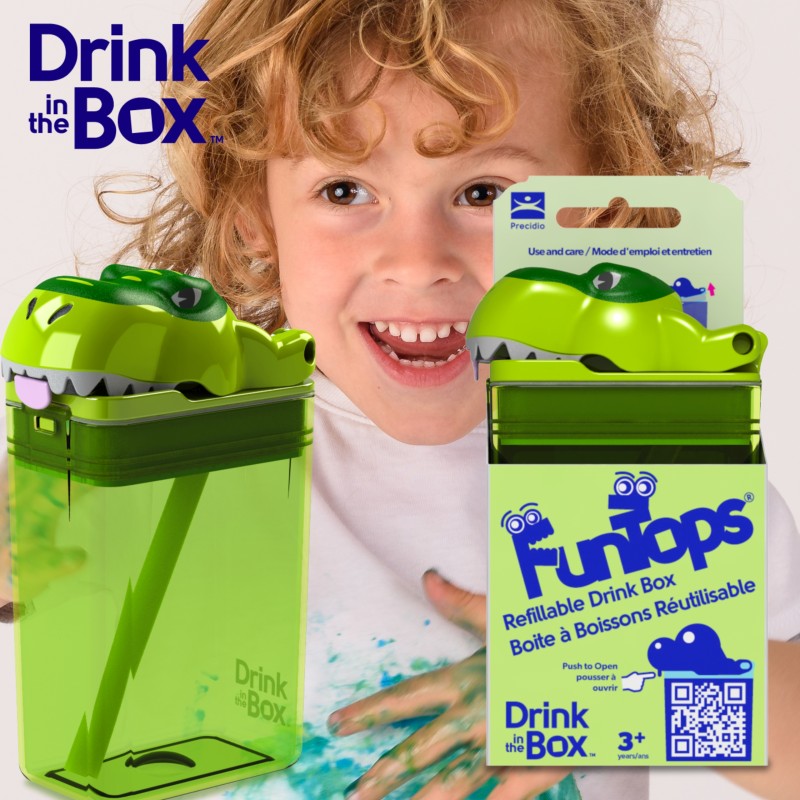 Bidon ze słomką dla dzieci Fun Tops T-Rex DRINK IN THE BOX