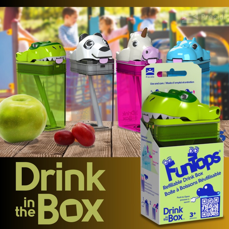 Bidon ze słomką dla dzieci Fun Tops T-Rex DRINK IN THE BOX