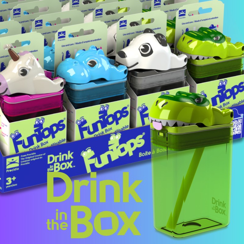 Bidon ze słomką dla dzieci Fun Tops T-Rex DRINK IN THE BOX