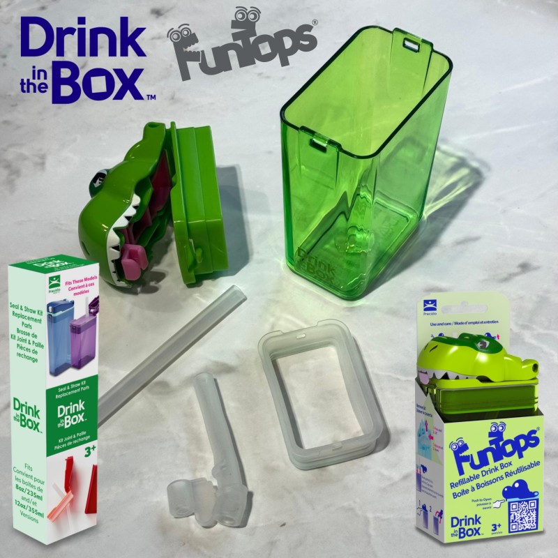 Bidon ze słomką dla dzieci Fun Tops T-Rex DRINK IN THE BOX