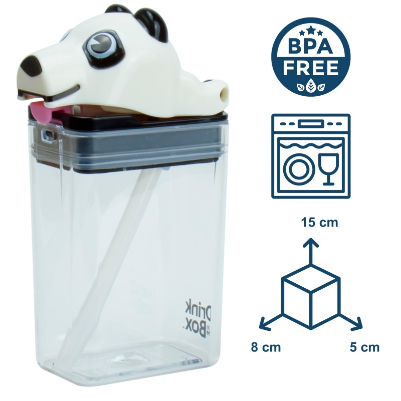 Bidon ze słomką dla dzieci Fun Tops Panda DRINK IN THE BOX