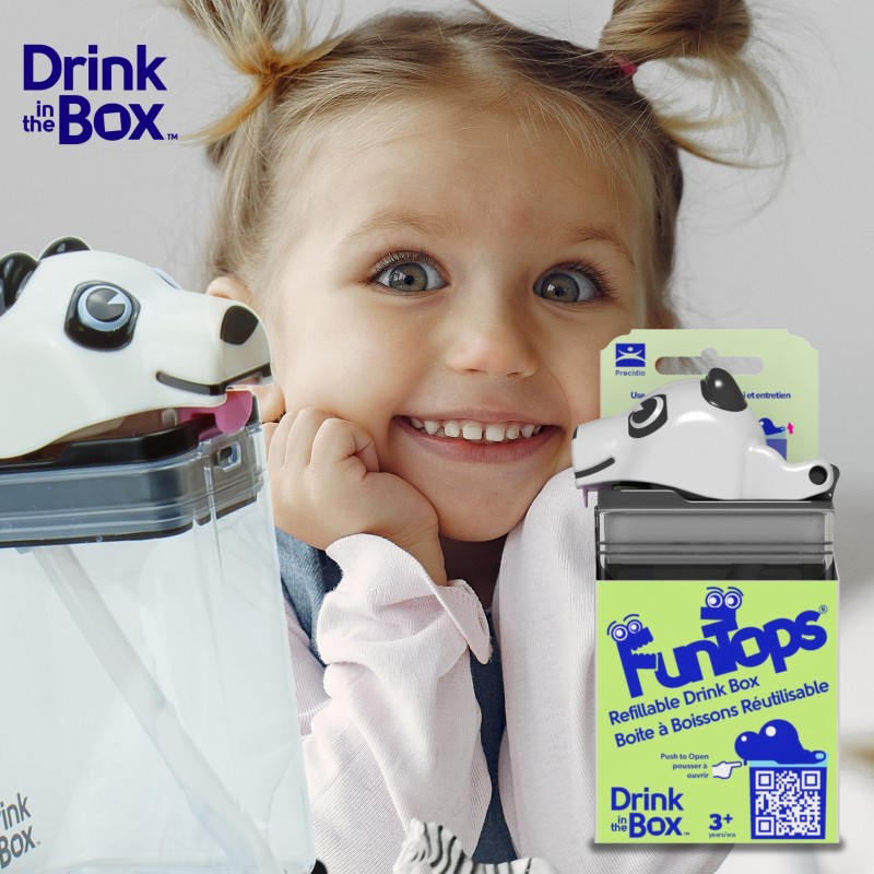 Bidon ze słomką dla dzieci Fun Tops Panda DRINK IN THE BOX