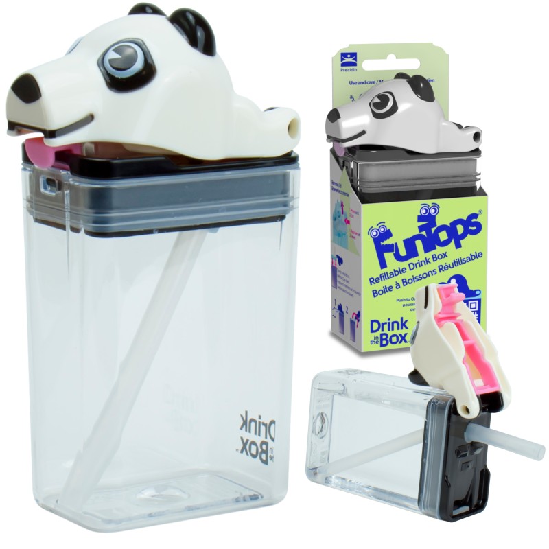 Bidon ze słomką dla dzieci Fun Tops Panda DRINK IN THE BOX