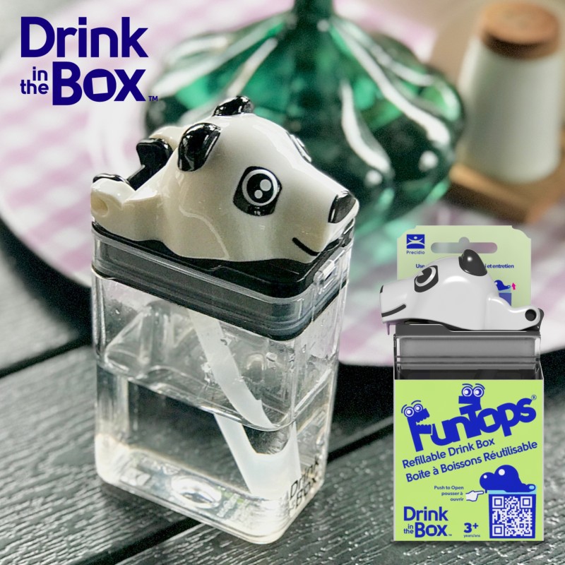 Bidon ze słomką dla dzieci Fun Tops Panda DRINK IN THE BOX