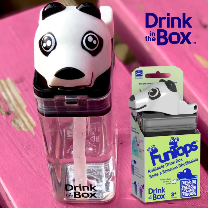 Bidon ze słomką dla dzieci Fun Tops Panda DRINK IN THE BOX