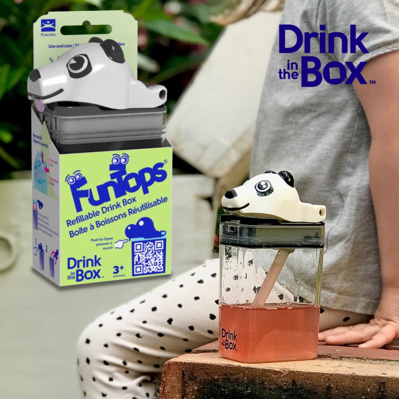 Bidon ze słomką dla dzieci Fun Tops Panda DRINK IN THE BOX