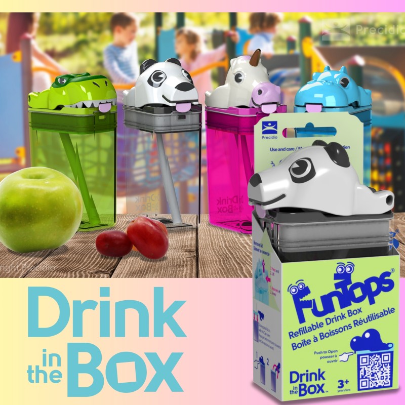 Bidon ze słomką dla dzieci Fun Tops Panda DRINK IN THE BOX
