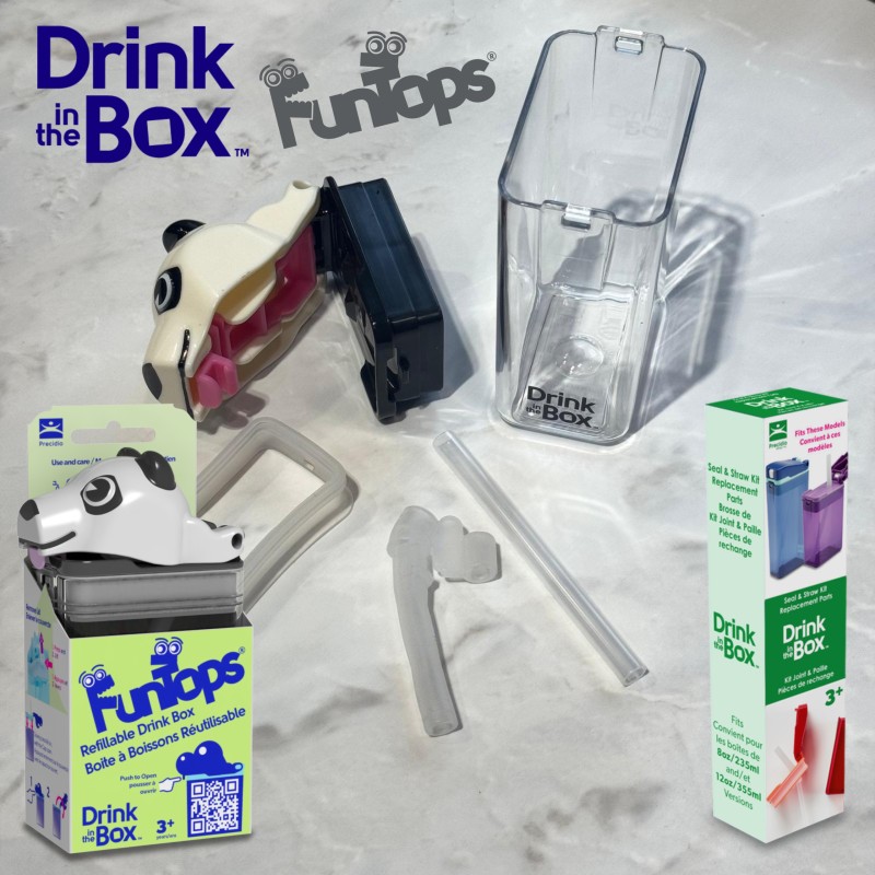 Bidon ze słomką dla dzieci Fun Tops Panda DRINK IN THE BOX