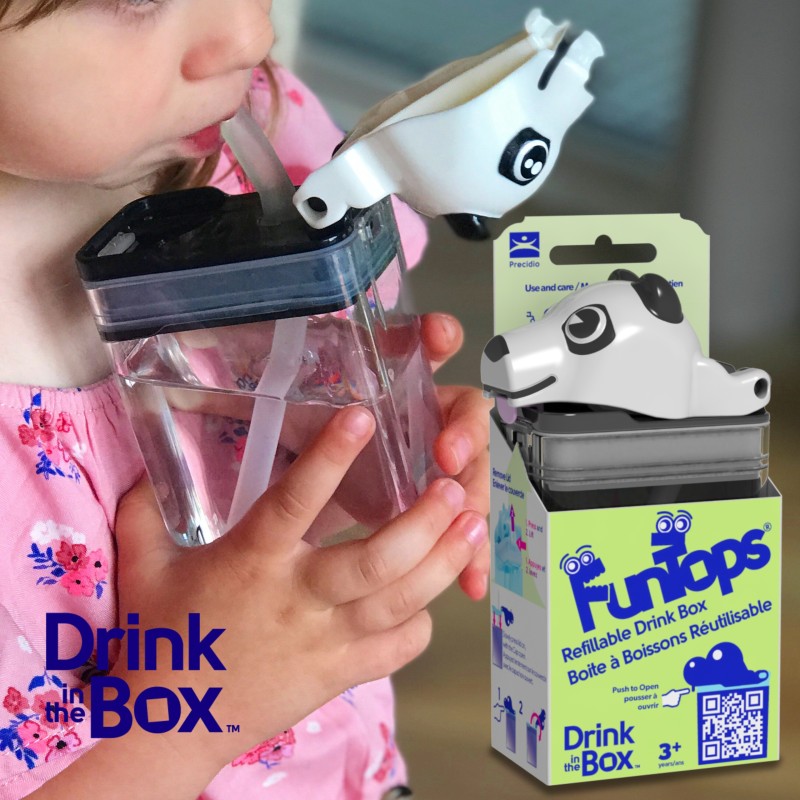 Bidon ze słomką dla dzieci Fun Tops Panda DRINK IN THE BOX