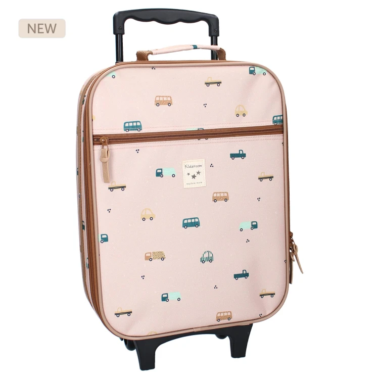 Walizka dla dzieci KIDZROOM Sweet Cars brown