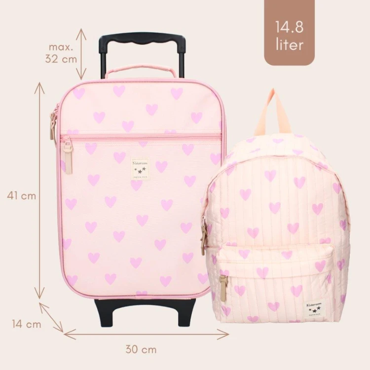 Walizka dla dzieci KIDZROOM Magical Heart pink