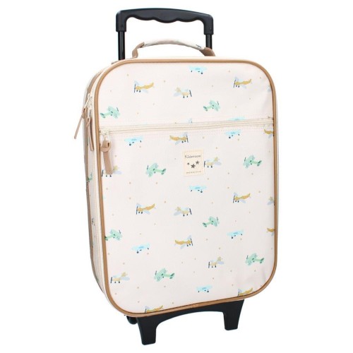 Walizka dla dzieci KIDZROOM Small Aeroplane Beige