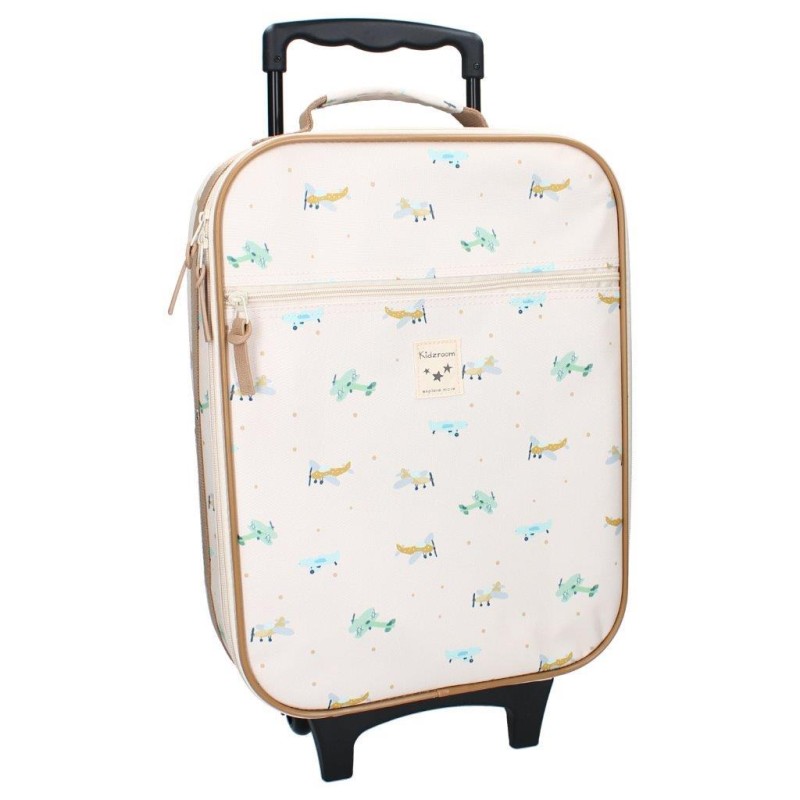 Walizka dla dzieci KIDZROOM Small Aeroplane Beige