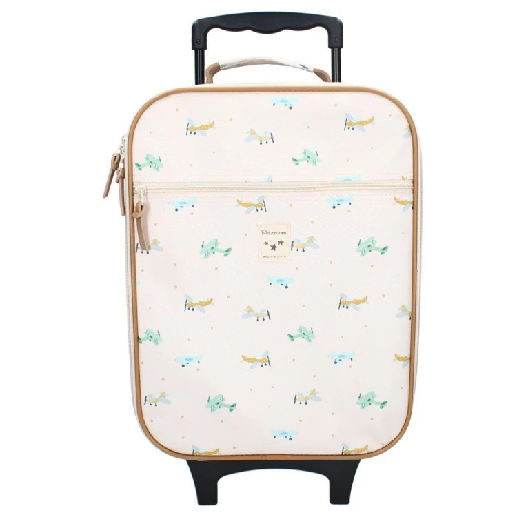 Walizka dla dzieci KIDZROOM Small Aeroplane Beige