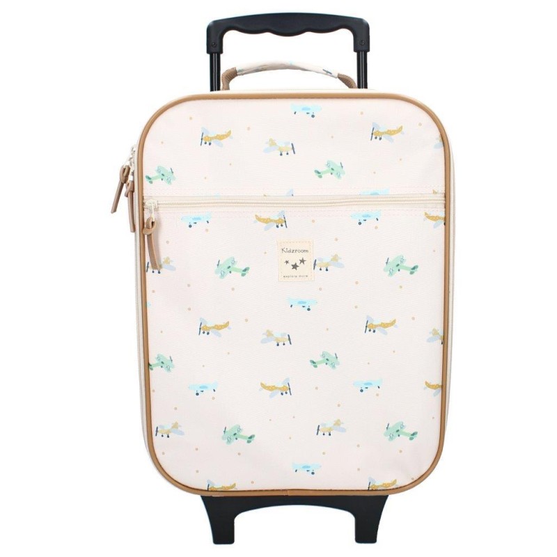 Walizka dla dzieci KIDZROOM Small Aeroplane Beige