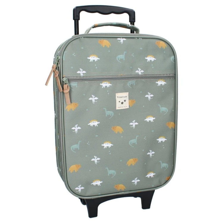 Walizka dla dzieci KIDZROOM Small Dino Green