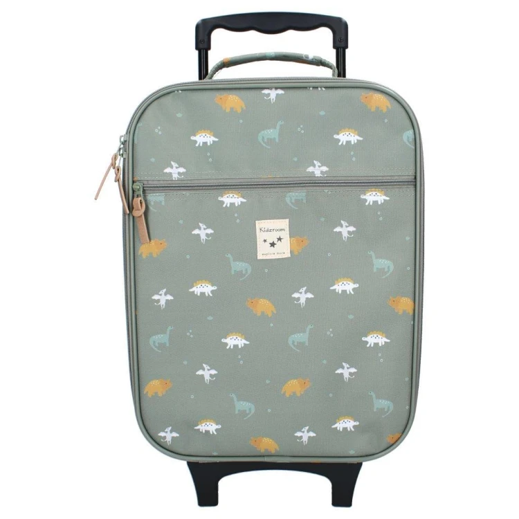 Walizka dla dzieci KIDZROOM Small Dino Green