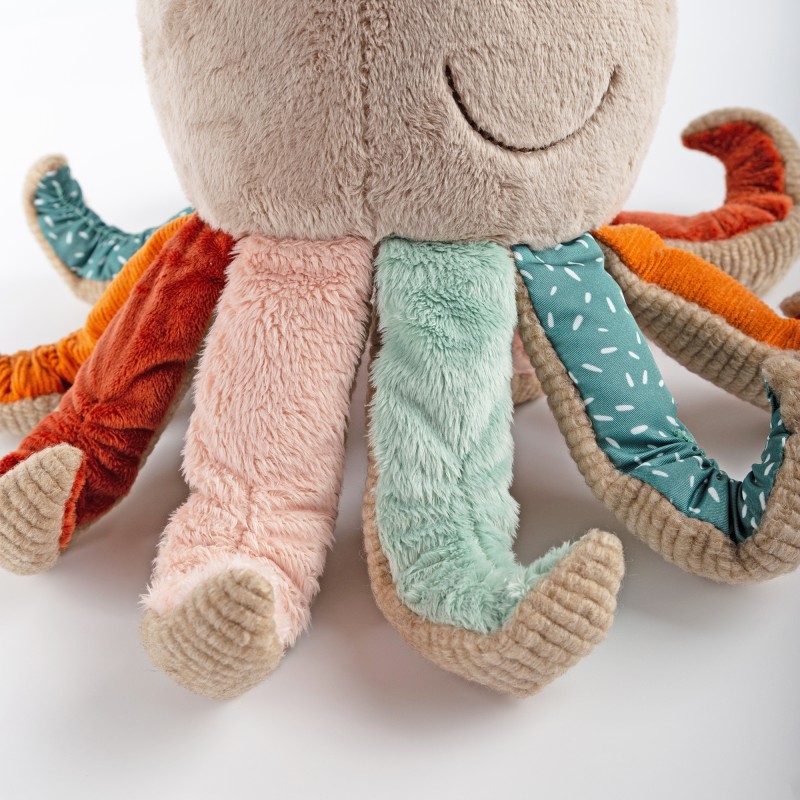 Pierwsza przytulanka Ośmiornica patchwork maskotka zabawka dzieci sigikid