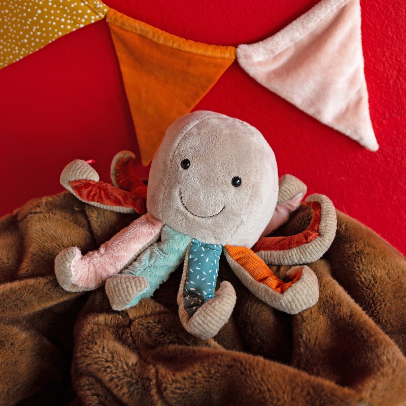 Pierwsza przytulanka Ośmiornica patchwork maskotka zabawka dzieci sigikid