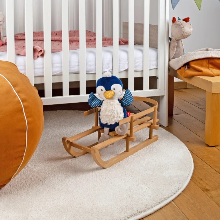 Pierwsza przytulanka Pingwin patchwork maskotka zabawka dla dzieci sigikid