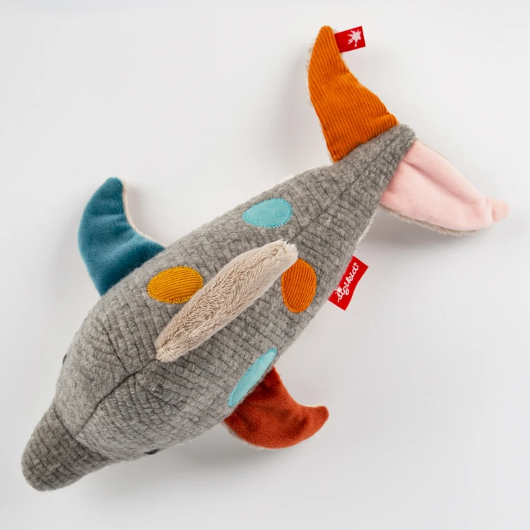 Pierwsza przytulanka Delfin patchwork maskotka zabawka dla dzieci sigikid