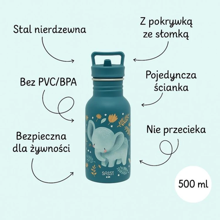 Butelka na wodę 500 ml Słonik SASSI
