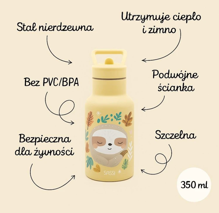 Butelka termiczna 350 ml Leniwiec SASSI