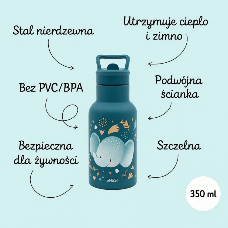 Butelka termiczna 350 ml Słonik SASSI