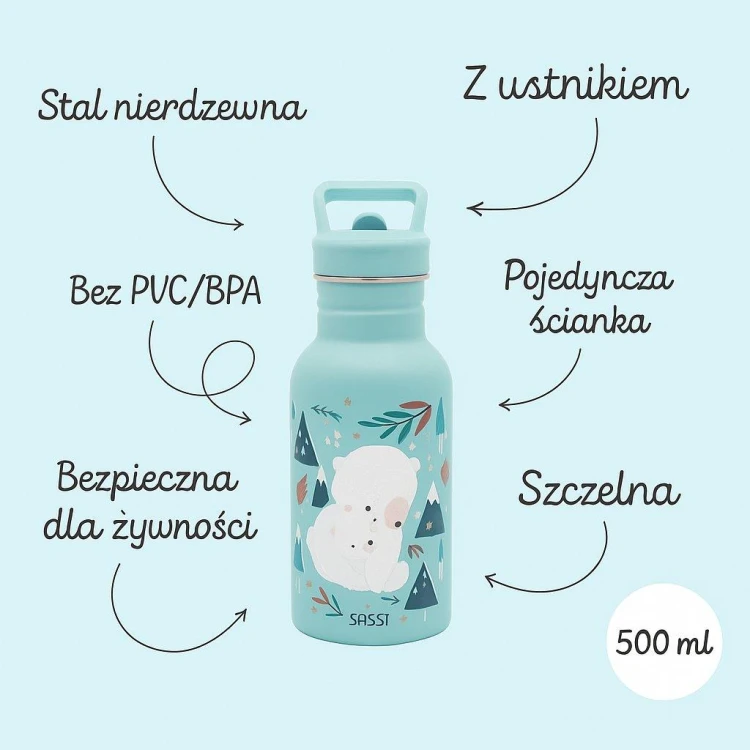 Butelka na wodę 500 ml Miś SASSI