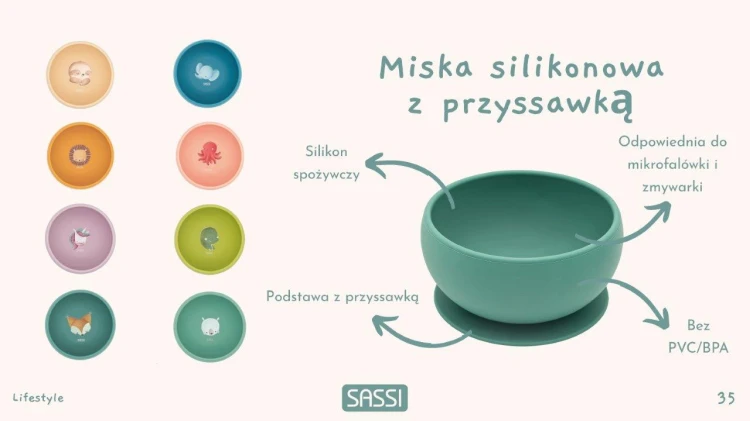 Miska silikonowa z przyssawką Lisek SASSI
