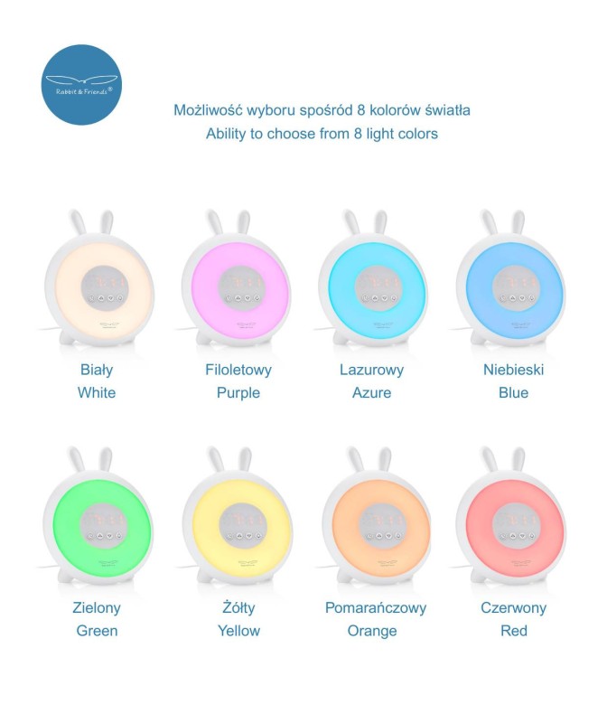 Królik Lampka Budząca Światłem Biała Rabbit & Friends