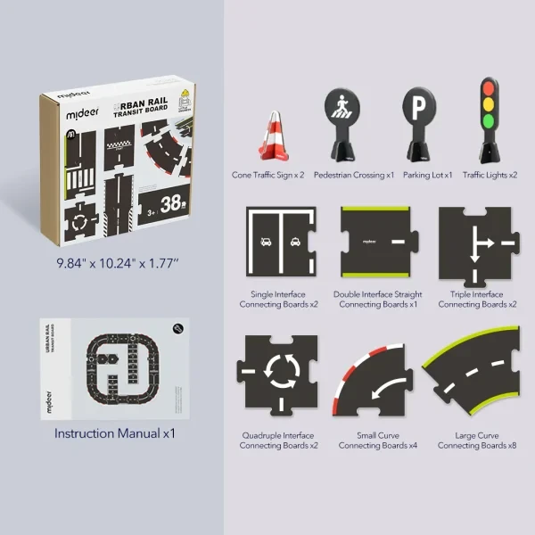 Puzzle tor wyścigowy droga dla autek (38 elementów) mideer