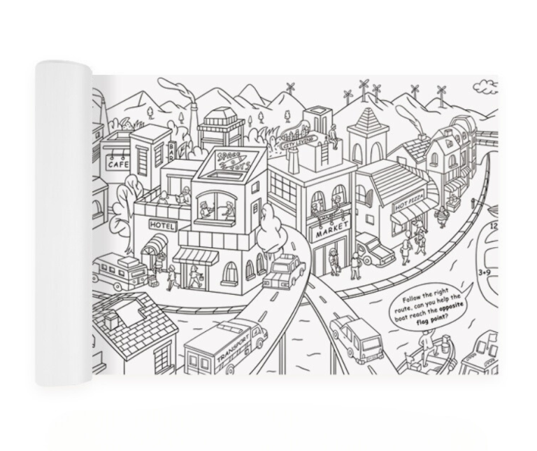 Kolorowanka w rolce – Miasto (10 m.) mideer