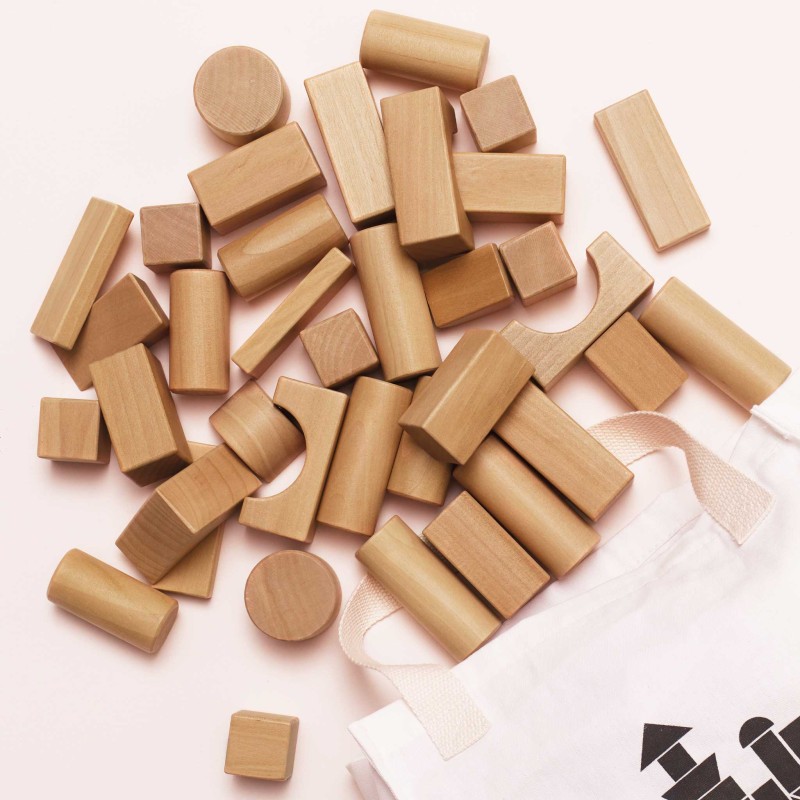 Drewniane klocki zestaw 60 sztuk zabawka edukacyjna dla dzieci Le Toy Van