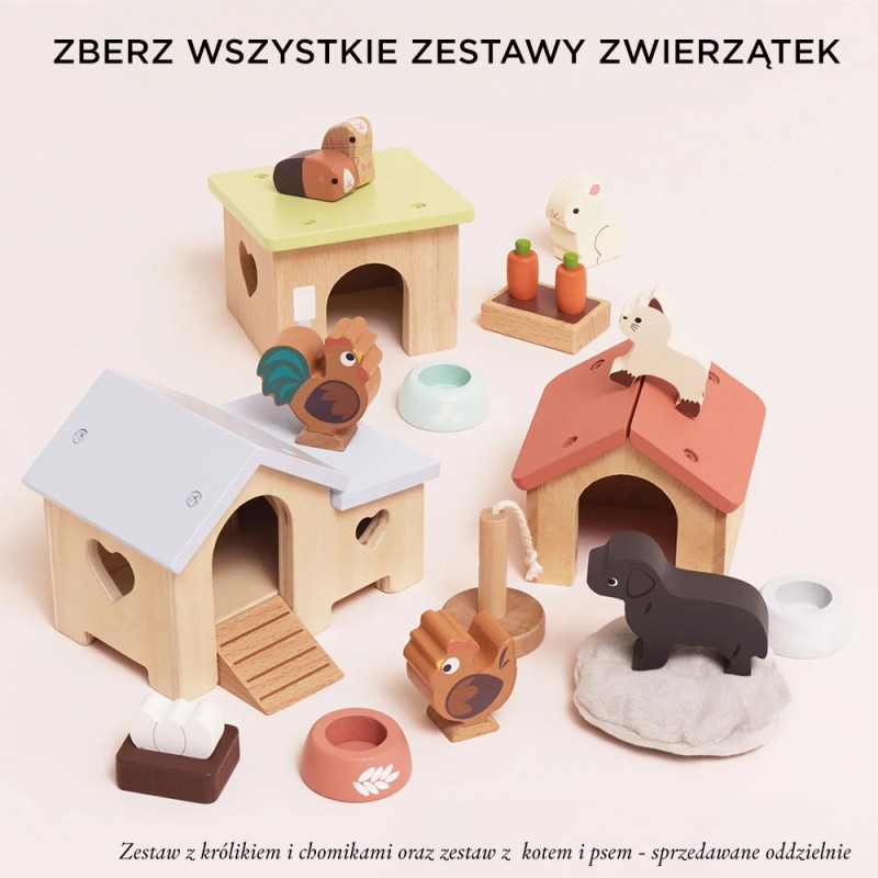 Drewniany kurnik zestaw mebelki do domku dla lalek zabawka Le Toy Van