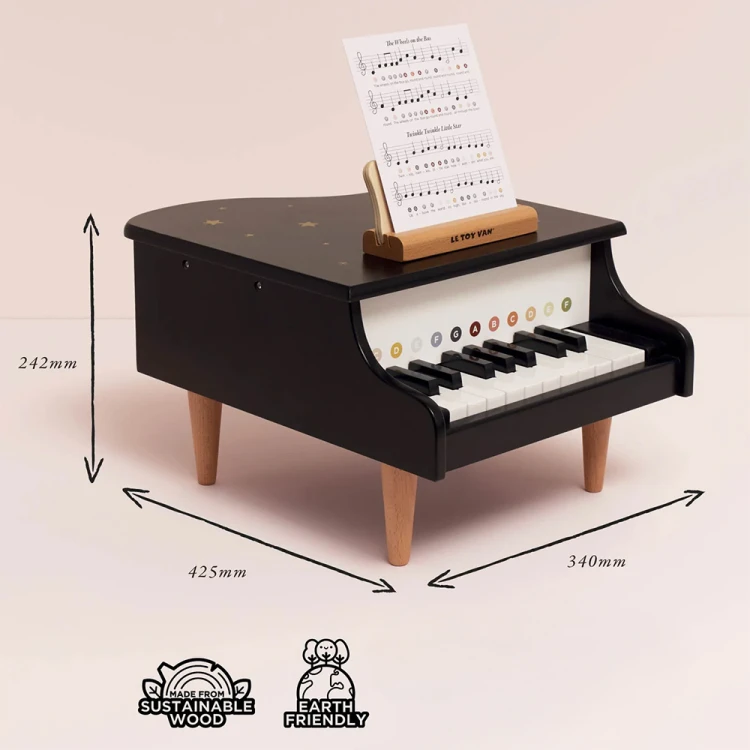Drewniany fortepian edukacyjna zabawka dla dzieci pianino muzyka Le Toy Van
