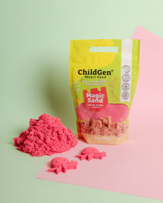 Piasek kinetyczny 100% naturalny skład opakowanie re-fill uzupełniające 907g RÓŻOWY ChildGen