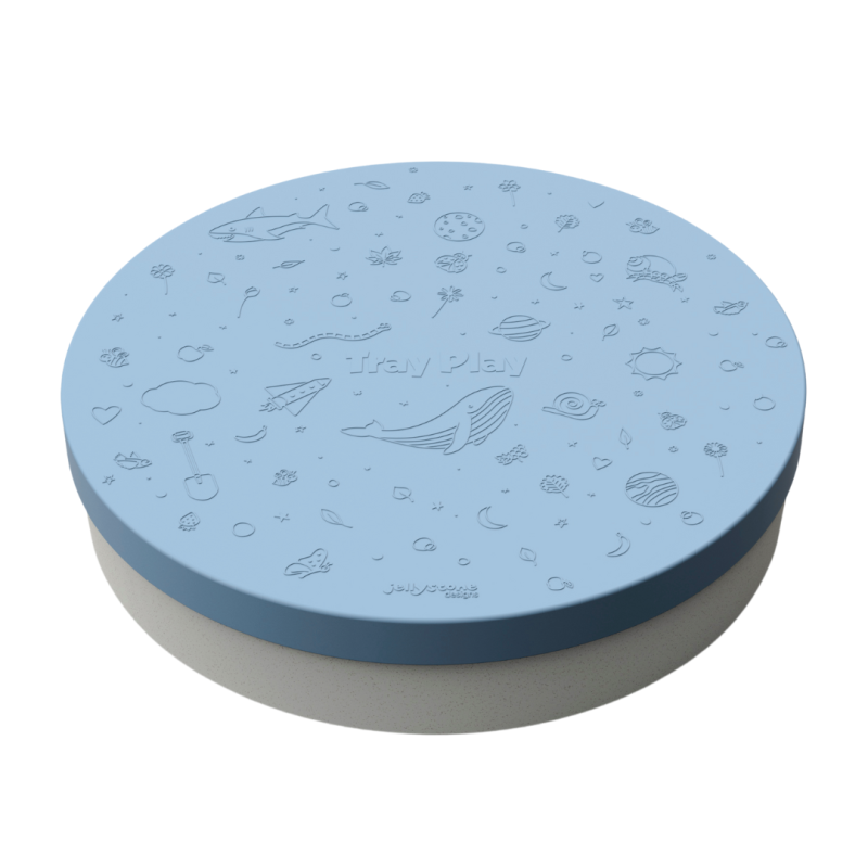 Tacka sensoryczna Play Tray Soft Blue 2w1 pojemnik niebieski Jellystone Designs