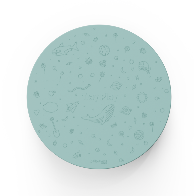 Tacka sensoryczna Play Tray Soft Blue 2w1 pojemnik zielony Jellystone Designs