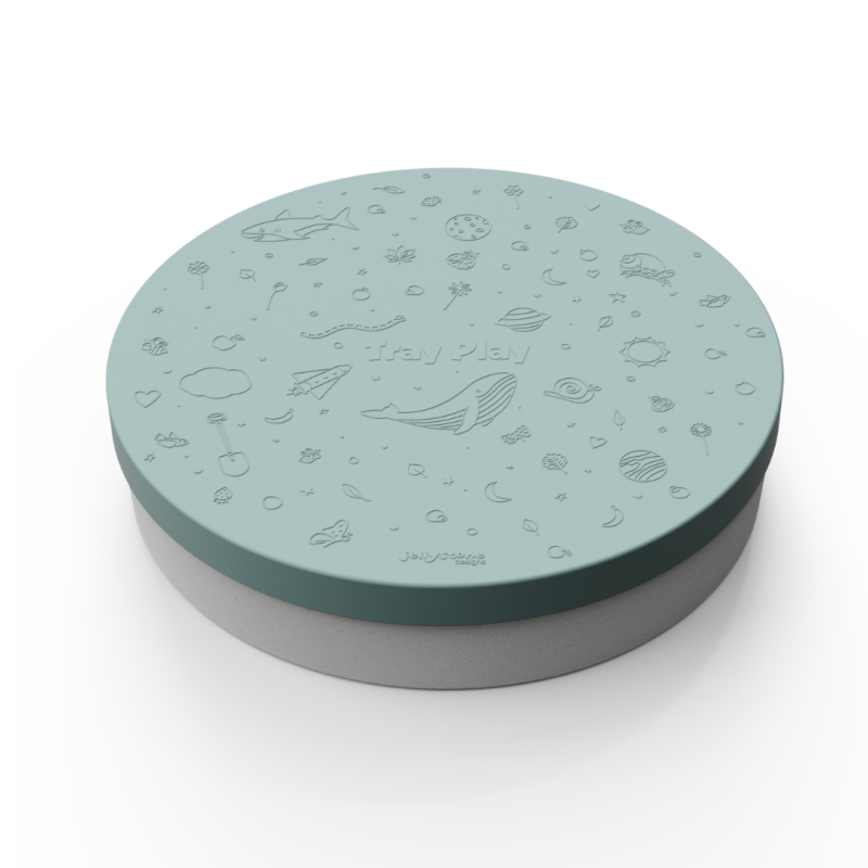 Tacka sensoryczna Play Tray Soft Blue 2w1 pojemnik zielony Jellystone Designs