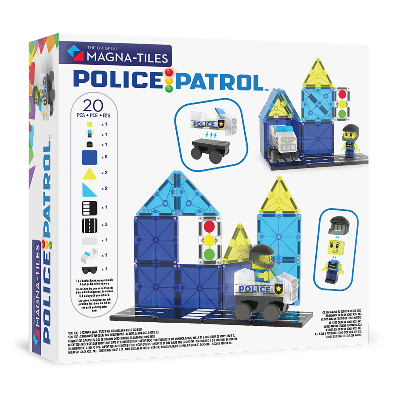 Klocki Magnetyczne Police Patrol 20 el. MAGNA-TILES