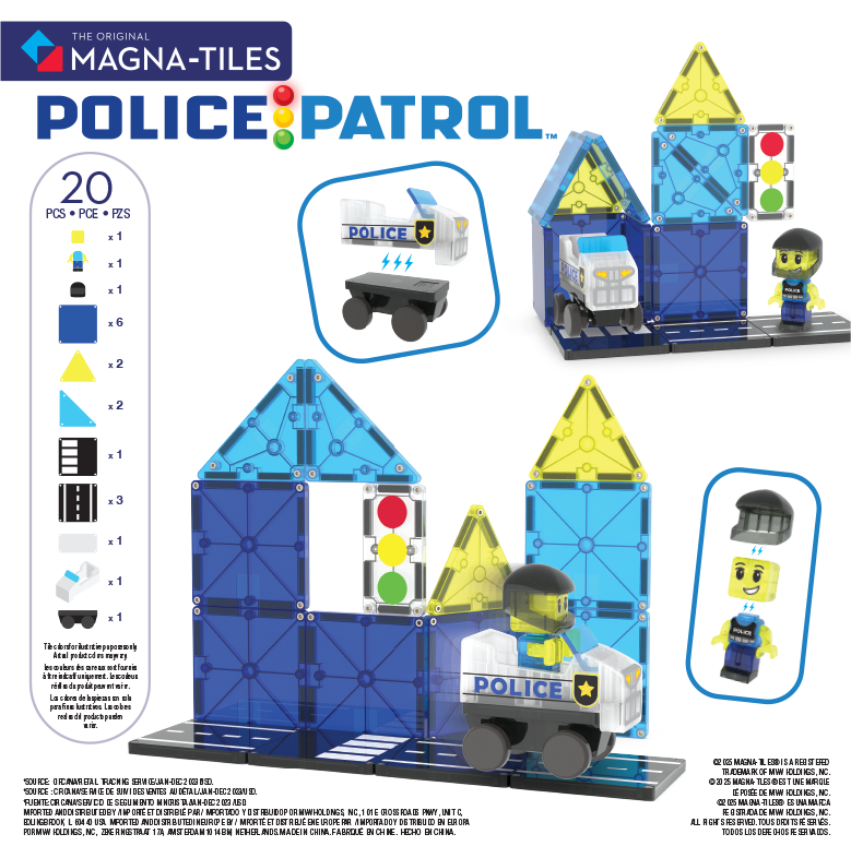 Klocki Magnetyczne Police Patrol 20 el. MAGNA-TILES