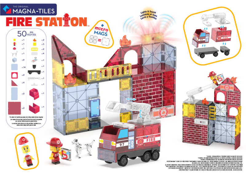 Klocki Magnetyczne Fire Station 50 el. MAGNA-TILES