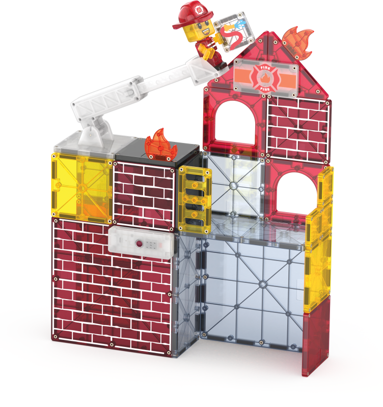 Klocki Magnetyczne Fire Station 50 el. MAGNA-TILES