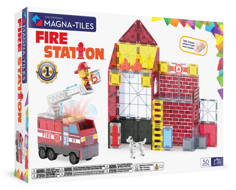 Klocki Magnetyczne Fire Station 50 el. MAGNA-TILES