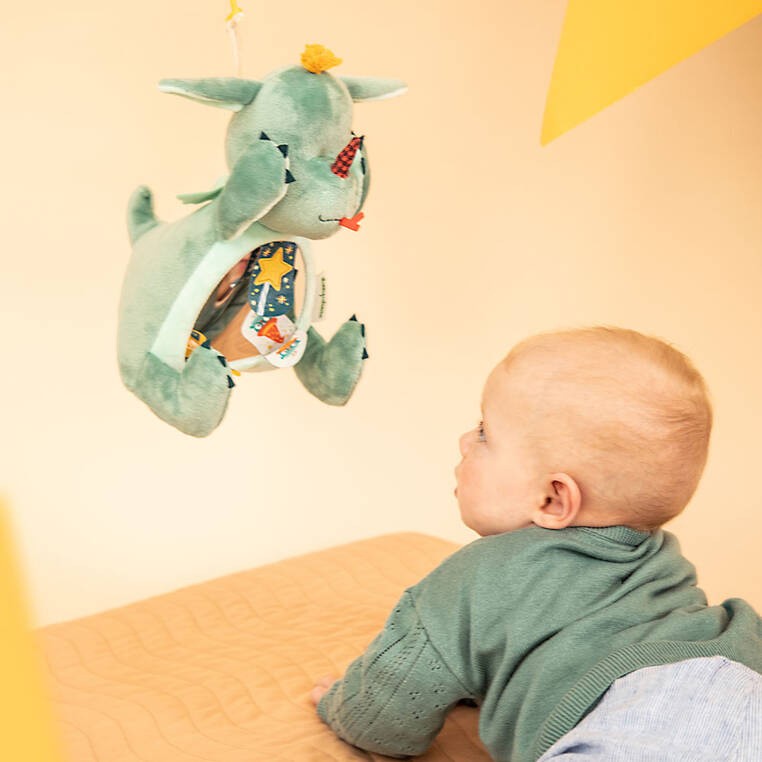 Przytulanka aktywizująca z lusterkiem A kuku Smok Joe 6 m+ Lilliputiens