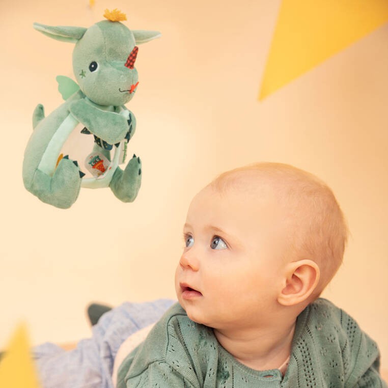 Przytulanka aktywizująca z lusterkiem A kuku Smok Joe 6 m+ Lilliputiens